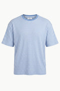 Blue Knitted Striped T-shirt