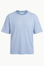 Blue Knitted Striped T-shirt