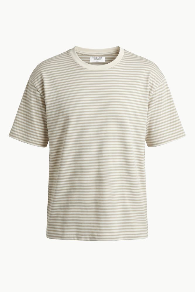 Brown Knitted Striped T-shirt