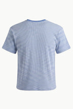 Blue Knitted Striped T-shirt