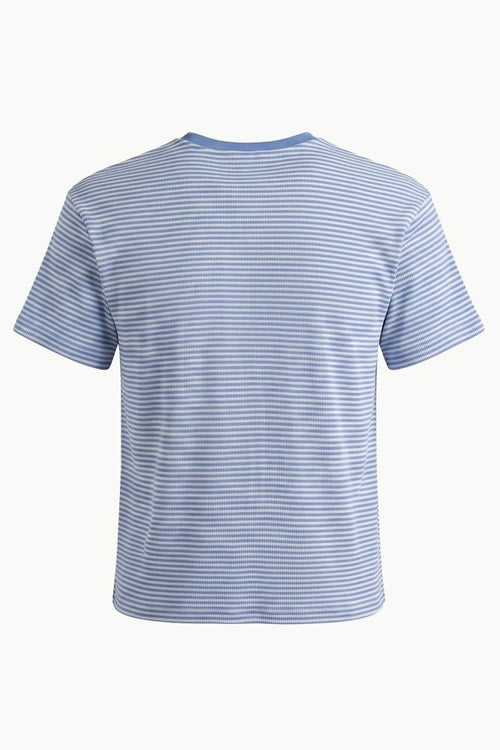 Blue Knitted Striped T-shirt
