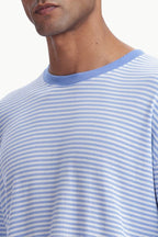 Blue Knitted Striped T-shirt