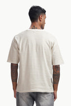 Brown Knitted Striped T-shirt