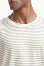 Brown Knitted Striped T-shirt