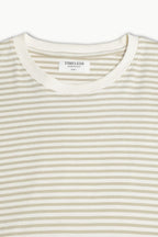 Brown Knitted Striped T-shirt
