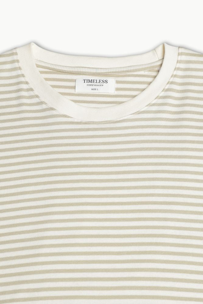 Brown Knitted Striped T-shirt